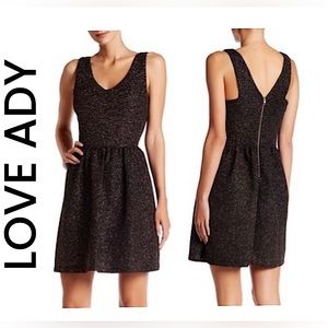 NWT Black Tank Style Dress with Gold Sparkle Size M